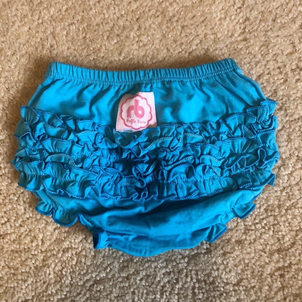 Turquoise Ruffle Buns Diaper Covet 0-3 months